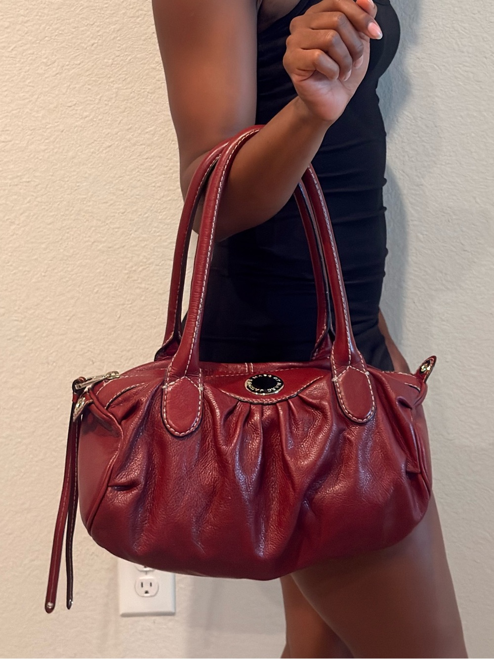 Marc by Marc Jacobs Burgundy Leather Shoulder Satchel